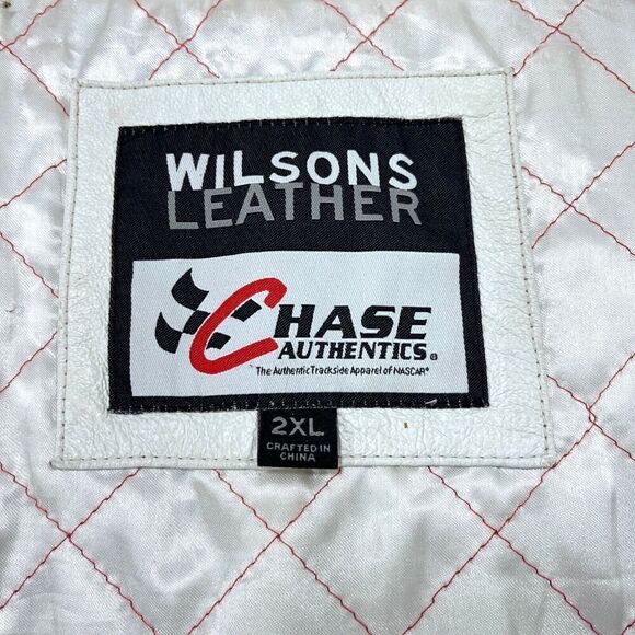 Nascar Dale Earnhardt Jr Jacket Men 2XL White Wilsons Leather Chase Authentics 8 - Picture 3 of 16